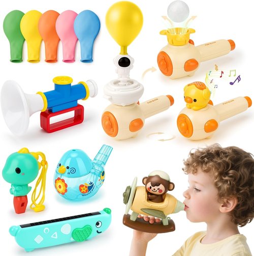 Joyreal 8-in-1 Sensory Toys - Whistle, Balloon Blower & Floating Blow Pipe for Autism | Oral Motor Therapy Tools for Kids 3+