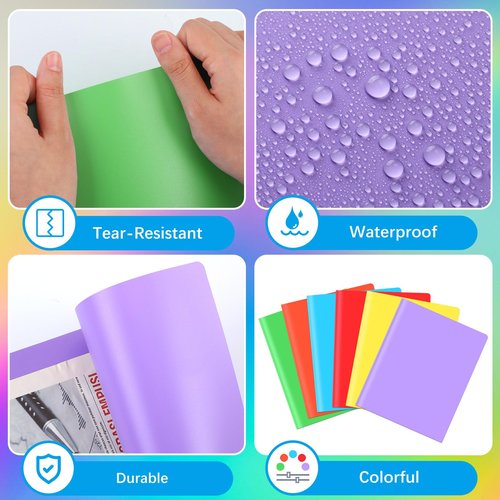 Kisston 24 Pack Plastic Folders with Pockets Back to School File Folders Heavy Duty 2 Pockets Rainbow Bright Folder Fit Letter Size Paper for School Classroom Office Filing Cabinet Resume Portfolio