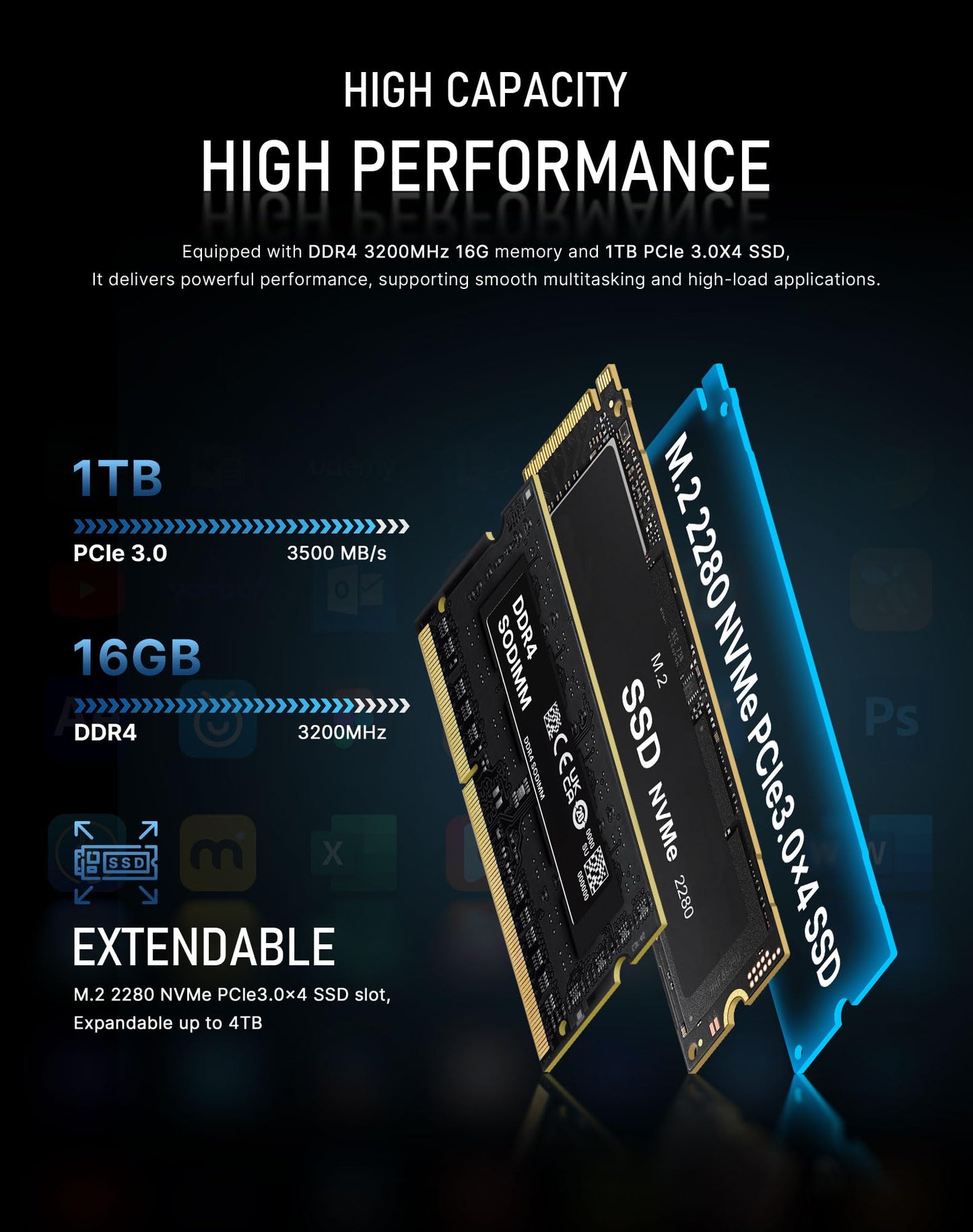 BOSGAME E5 Multi-Functional Mini PC, Ryzen 3 5300U 4C/8T, 11 Pro Dual LAN 2.5GbE Desktop Computers, 16GB DDR4 1TB PCIe SSD, Triple Displays 4K 60Hz, HDMI 2.0, DisplayPort, USB-C, Wi-Fi 5, BT 5.0