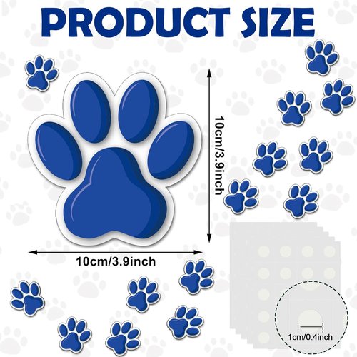 Junkin Mini Paw Prints Cutouts - 60 Pcs Bulletin Board Decorations | Blue Accents for Kids' Parties