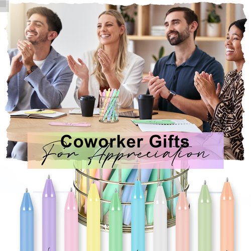 Dispowreath 50 Pcs Thank You Pens Bulk Multicolor Ballpoint Pens Thank You Gift for Men Women Employee Holiday Appreciation Gifts for Teacher Office Party Favors