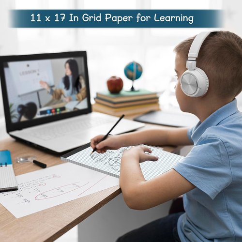 120 Sheets Large Graph Paper Pad 11 x 17, Grid Paper, 4x4 Graph Ruled, Blueprint Quadrille Pad, Engineering Paper, Drafting Paper, Graft Paper for Architect Engineer Designer Mathematician Draftsman