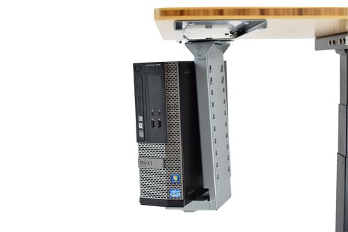 Uncaged Ergonomics CPU2 Adjustable Under Desk Mount, 360⁰ Swivel Steel CPU Holder PC Holder, Slide in & Out Standing Computer Mount PC Tower Stand Under Desk