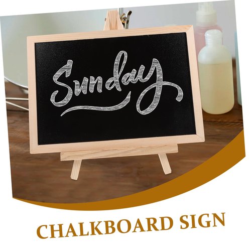 Holibanna Standing Chalkboard Sign with Wood Base Versatile Message Board for Home Bar and Events Easy to Clean Lightweight for Displaying Menus Prices and Daily