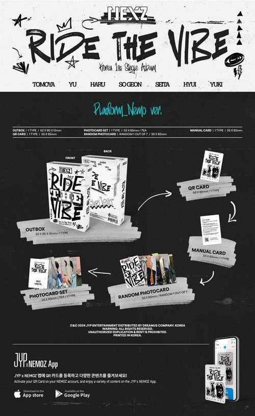 NEXZ Ride The Vibe 1st Single Album with Tracking Sealed NXZ (Full Set(Ride+Vibe+Special+Platform))