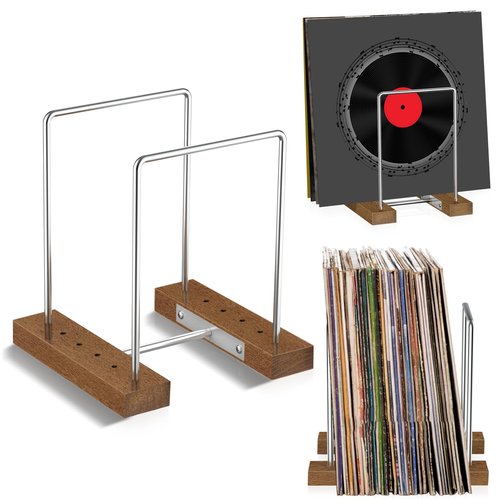 Vinyl Record Storage Stand for 35 Single LPs, Solid Walnut Album Display Holder, Long Play Music Collection Shelf,Now Playing Vinyl Album Rack, Wooden Document Book Folder Organizer