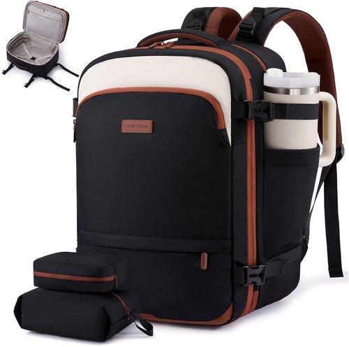 LOVEVOOK Travel Backpack - 45L Expandable Carry-On Bag | Waterproof Business & Weekend Essentials, Fits 17" Laptop