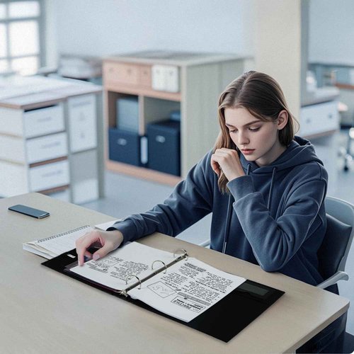 POPRUN PU Leather 2 Inch 3 Ring Binder, Professional Business Organizer- Includes PP Dividers, 100GSM / Grade AA Filler Papers, Card &Sticker for Tab- Ideal for Office Presentation Meetings, Black