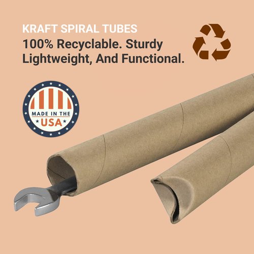 AVIDITI Mailing Tubes with Caps 1.5 Inch x 12"L, 70-Pack | Cardboard Tube Mailer for Poster Box, Blueprint, Teachers, Artwork, Long Art Holder