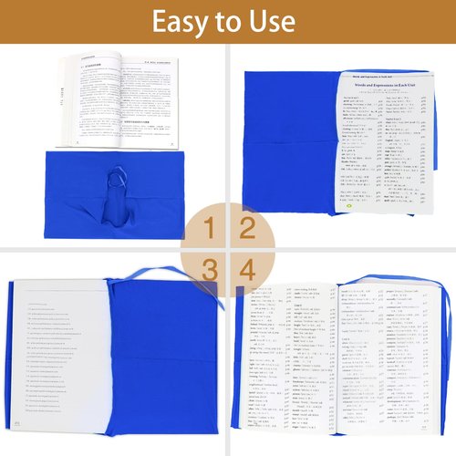 KICNIC Blue Book Covers 3 Pack, 9x11 Inch Jumbo Stretchable Book Sox for Most Hardcover Books, Up to 10”x12.5” Washable, Reusable Protective Cover for Textbooks