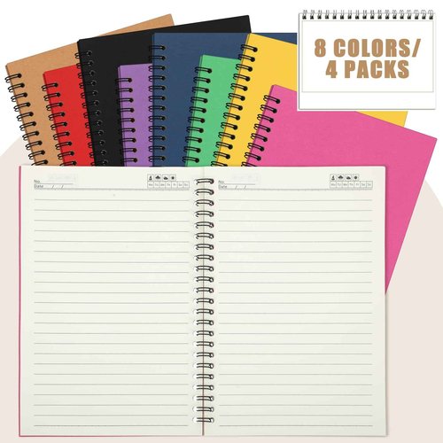 Honoson 32 Pcs A5 Spiral Notebooks Bulk Small 6x8 Inch Lined Spiral Notebook Pastel College Ruled Journal 100 Pages, 50 Sheets for Back to School Work Notetaking for Women Men Student (Multicolor)