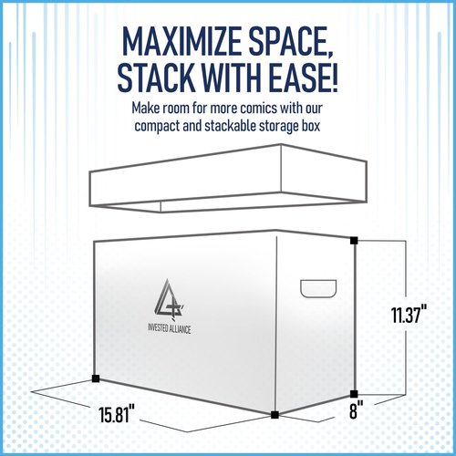 Premium Short Comic Book Storage Box (3 Pack - White). Thick Cardboard Comic Book Box/Cabinet. Comics Books Bin for 150-175 Collectibles. Comics Boxes Storage Case/Cabinet to Showcase Collectibles.