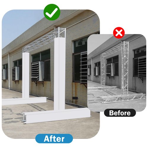 2PCS Thick White Truss Cover - High Elasticity Scrim Sleeve for 6.56 ft x 12 in Box Truss - Ideal for Wedding, Performance,Concert Decorations