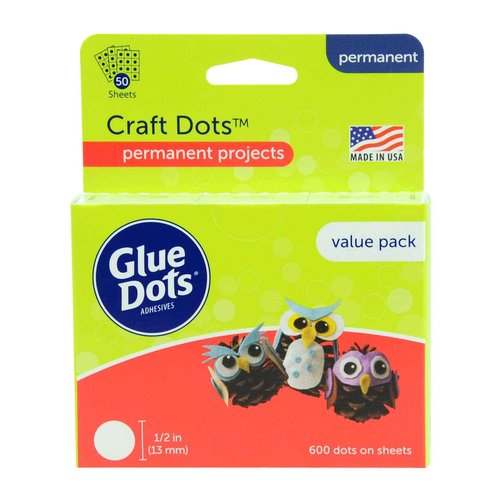 Glue Dots Dot N' Go Glue Dot Dispenser Project Pack with 200 Permanent, Poster, and Removable Double-Sided Adhesive Craft Dots Each, 3/8-Inch & 8961 1/2" School 600pc Craft Value Pack, 1/2 Inch, Clear