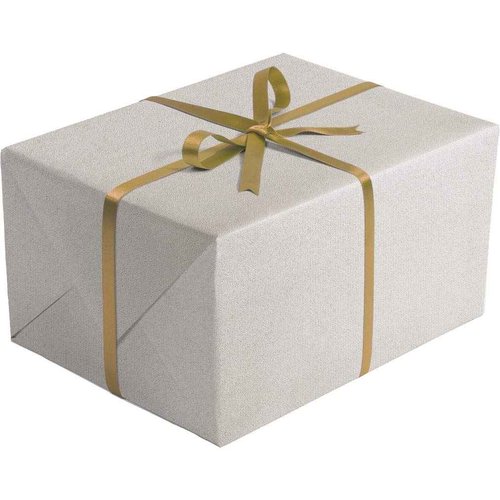 Jillson Roberts Bulk 1/4 Ream Double-Sided Reversible Gift Wrap, 30" x 208', Metallic Gold/Metallic Silver Kraft