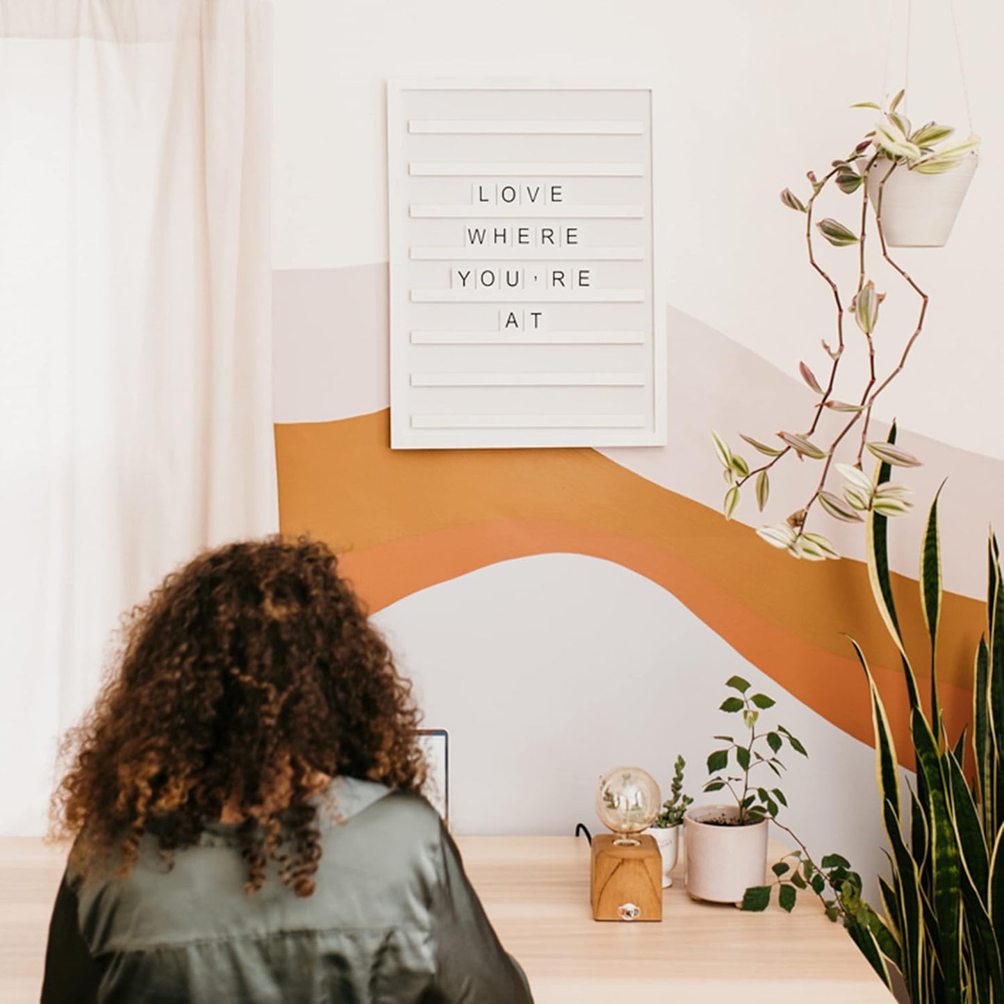 Stiles Tile Letter Board Sign Set - 23"x17" Wooden Message Board with 122 Changeable Letters & Numbers | White