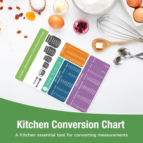 HOMiDEK Magnetic Dry Erase Board: Large Fridge Whiteboard, Flexible Refrigerator Magnet White Board, Blank Writing Note Sheet with Kitchen Conversion Chart Magnet, 4 Markers & Eraser - 23 x 15