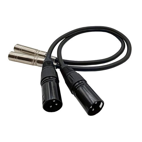 Voluty Tek XLR Male to 1/4 inch 6.35MM Female Stereo Audio Cable 3PIN XLR Male to TRS Female Cable 1 FT(30cm) 2pcs