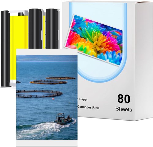Liene Ink Cartridges & Photo Paper Refill - 2 Cartridges & 80 Sheets for M100/M200/M110/M210