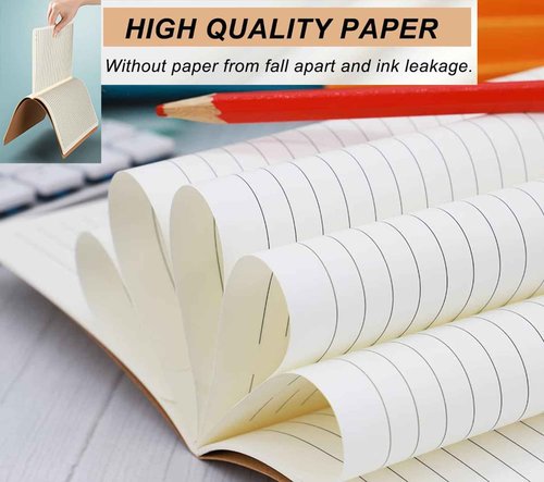 FAWTEEM 48 Pack A5 Lines Notebook Bulk Kraft Cover College Ruled, Lined Paper Travel Journals Composition Diary Subject Notebooks Planner, 60 Pages, 8.3”x 5.5”