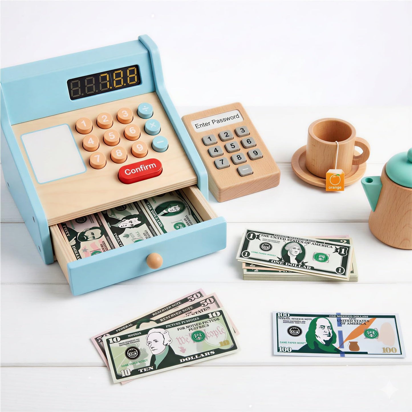 Spiricrystal 700Pcs Play Money Set for Kids – Educational Learning Bills for Teaching Math & Counting – Prop Fake Money Refill for Board Games & Cash Register Toy