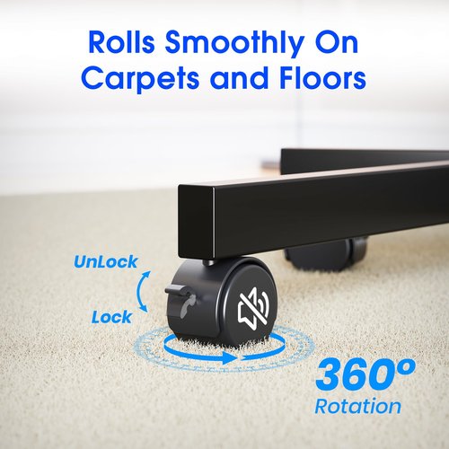 Zontera Mobile TV Stand for 23-60 Inch LCD LED OLED Flat Panel Curved Screen TVs up to 88 lbs, Tilt and Height Adjustable, Locking Rolling Wheels TV Cart with Shelf, Max VESA 400x400mm, Black