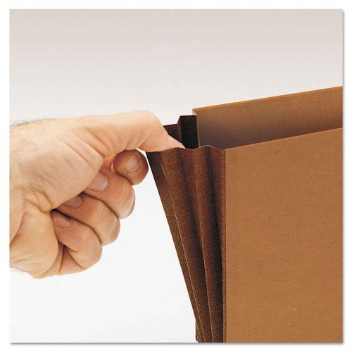 Smead End Tab Wallet, 5-1/4" Expansion, Flap and Cord Closure, Legal Size, Redrope, 10 per Box (71148)