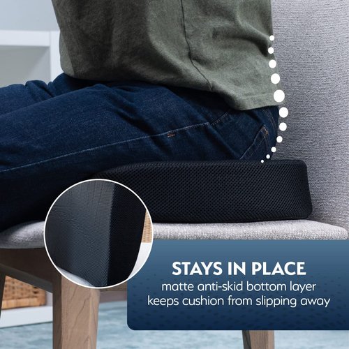 Sky Mat Office Chair Cushion - 17.9 x 14 x 2.75 Seat Pillow for Back Discomfort w/Gel Foam Pad, Mesh Cover, Handle and Portable Bag - Machine Washable Pressure Relief Cushions