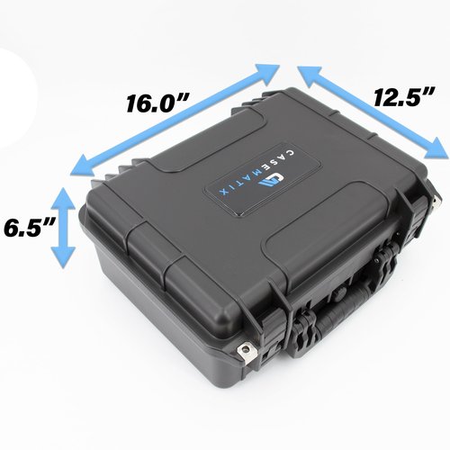 CASEMATIX 16” Waterproof Comic Book Storage Box – Comic Book Case Protects Up To 8 CGC Graded Comic Books or 30 Sleeved Top loaders in Airtight Customizable Book Bin