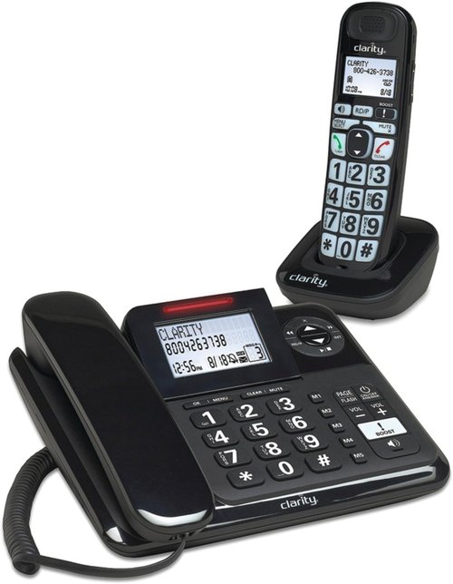 Clarity E814CC Amplified Corded/Cordless Phone Combo with Answering Machine | Dual-SIM, Dual Keypad