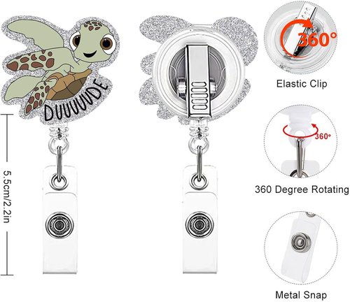 Skiennix 3pc Turtle Nurse Badge Reel - Cute Retractable Clip for RN, LPN, CNA & Medical Workers