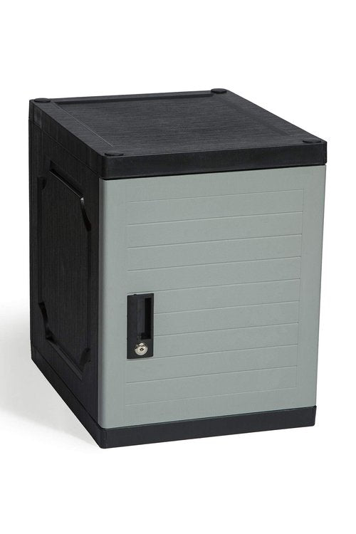 Jink Locker - Lockable Storage Cabinet with Keys, 19” - Great Locking Storage Box Solution for Home, Garage, Office or Outdoor (Gray)