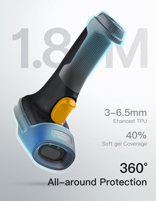 Inateck Wireless Bluetooth Barcode Scanner - Fast & Accurate QR Code Scanning | 180-Day Battery Life, Compatible with iOS/Android/Windows