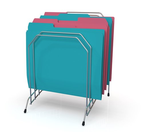 1InTheOffice Metal Incline Desk File Sorter, File Sorter, File Sorter for Desk, File Sorter Organizer. 8-Compartments, Chrome