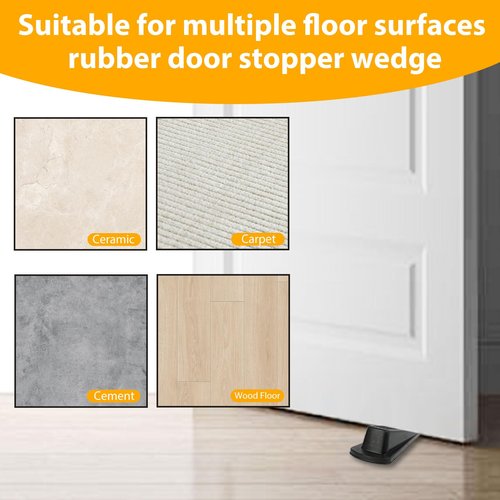 48 Pcs Door Stoppers for Bottom of Door Rubber Door Stoppers for Home Office Dorm Classroom Garage on Carpet,Concrete, Wooden Floor