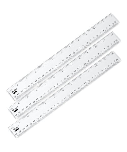 Mr. Pen Plastic Rulers - 12 Inch, 3 Pack | Easy-to-Read, Scratch-Resistant Design for School & Office
