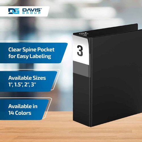 Premium Economy 6-Pack 3-Ring Binders for School or Office, D-Ring Binders, 3 Inch, Black