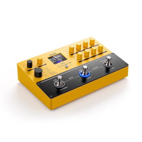 Donner Acoustic Guitar Multi-Effects Pedal APL, 8 Classic Effects Delay Overdrive Chorus, 6 IR Modes, 8 Min Looper, Variety of Interfaces, Auto-Notch Anti-howling, Includes Power Adapter and USB Cable