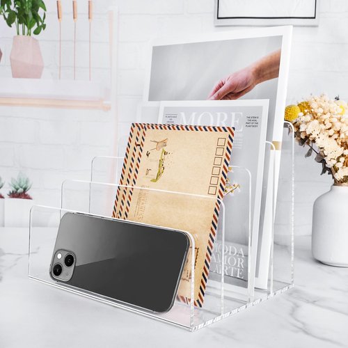 2PCS Clear Acrylic File Organizer for Desk