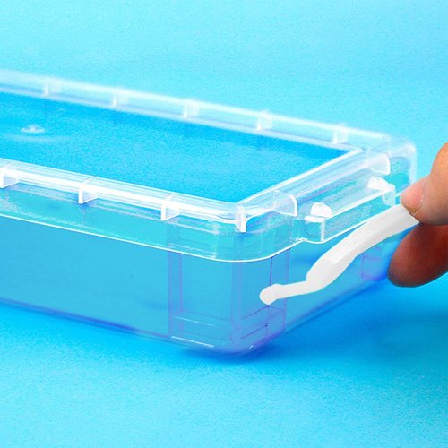 Rocutus Large Capacity Pencil Box, 6 Pack Stackable Plastic Storage Organizer Cases for Office, Art, and Craft Supplies