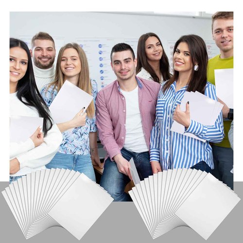 Seajan 100 Pack Folder with 2 Pocket Glossy Laminated Letter Size Paper Folder with Pocket Bulk Paper Portfolios for School, Teacher, College, Office (White)