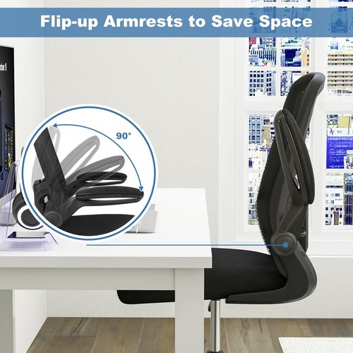 POWERSTONE Drafting Chair - Ergonomic Tall Office Chair for Standing Desk with 3IN Thick Cushion, Flip-up Arm, Adjustable Back Support & Footrest Workbench Rolling Stool Computer Chairs (Black 1 pcs)
