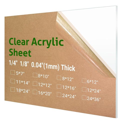 Clear Acrylic Sheet by [Brand Name] - 24 x 36” | 1/4” Thick for Craft Projects, Signs & DIY