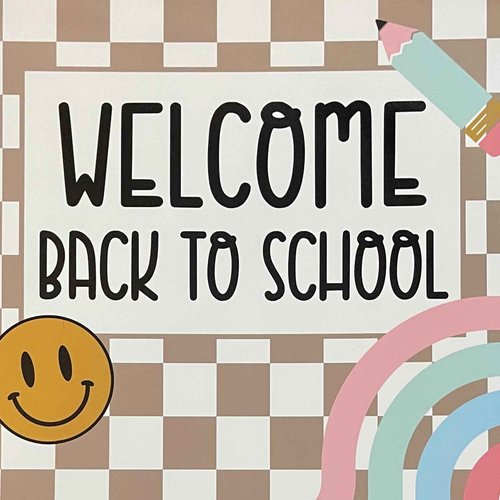 Welcome Back to School Folders | 25 pk 9x12” Full Size | 2 Pocket First Day of School, Classroom Welcome Supplies, Trendy Checkered Boho, Motivational Classroom Supplies
