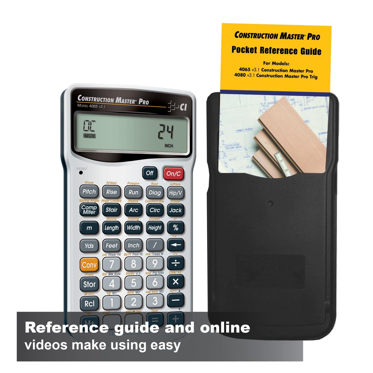 Calculated Industries 4065 Construction Master Pro Advanced Construction Math Feet-inch-Fraction Calculator for Contractors, Estimators, Builders, Framers, Remodelers, Renovators and Carpenters