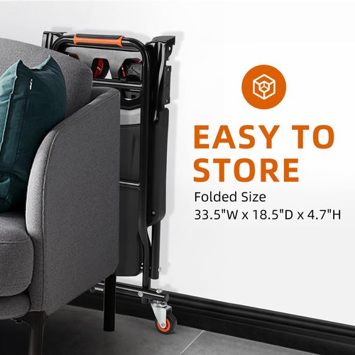 330 LB Folding Hand Truck, Portable Heavy Duty Carrying Dolly Cart, Utility Cart Combination of 4 Wheels and 2 Wheels Convertible for Moving Shopping Luggage Travel Office Use