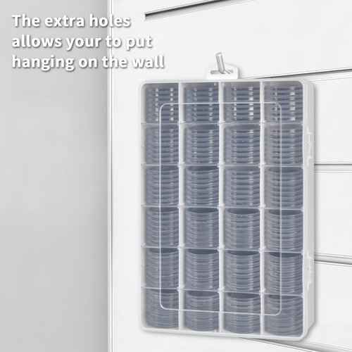 168 Pcs 46mm Coin Capsules Case with Foam Gasket and Plastic Storage Organizer, Coin Holder for Collectors, 8 Sizes (16 20 25 27 30 35 40 46mm). Coin box for Coin Collection Supplies Only-Black Gasket