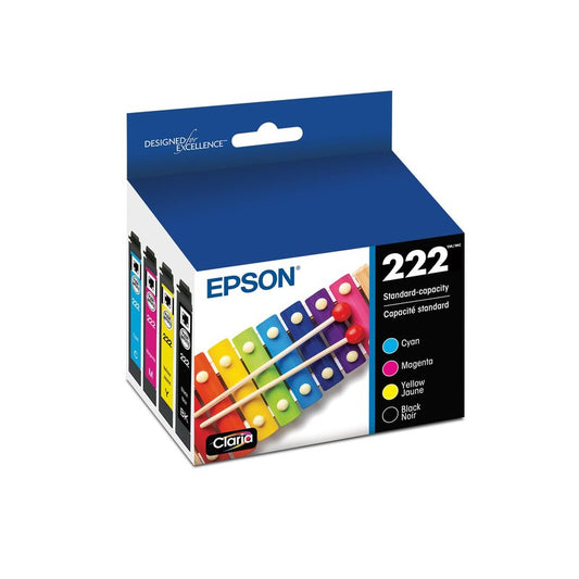 Epson 222 Claria Ink Standard Capacity Black & Color Cartridge Combo Pack (T222120-BCS) Works with Workforce WF-2960, Expression XP-5200
