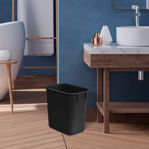 Acrimet Wastebasket, Deskside Bin, 3.25 Gallon/13 Quart/ 12 Liter (Plastic) (Black Color) (Set of 4)