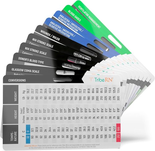 Badge Guru Medical Flash Cards - 11 Essential Reference Cards for Nurses, Doctors & EMTs | ICU/ER